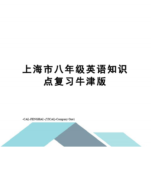 上海市八年级英语知识点复习牛津版