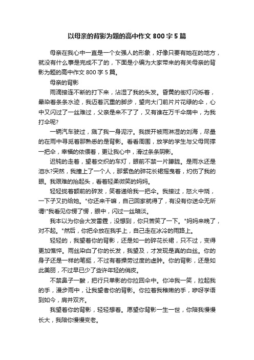 以母亲的背影为题的高中作文800字5篇