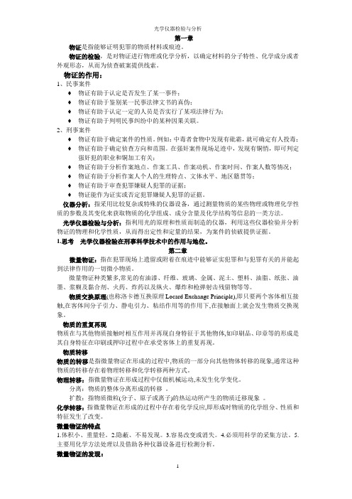 光学仪器检验分析概要