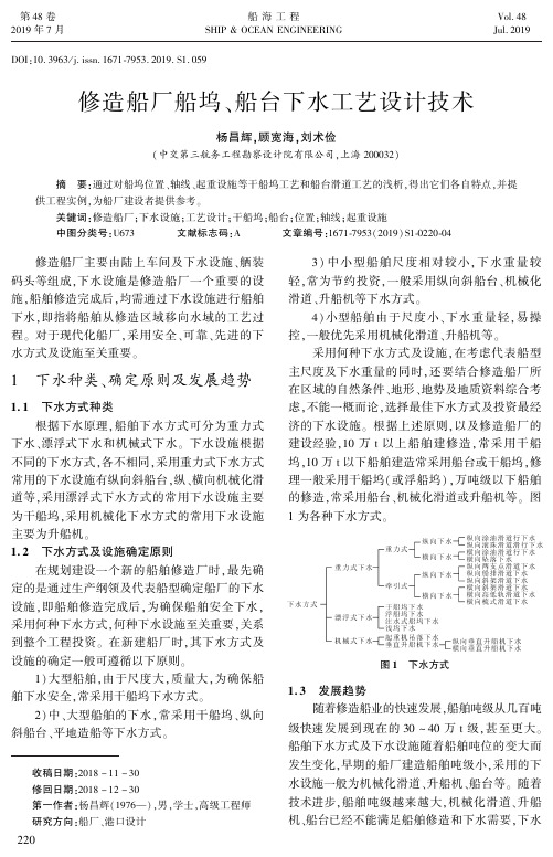 修造船厂船坞、船台下水工艺设计技术