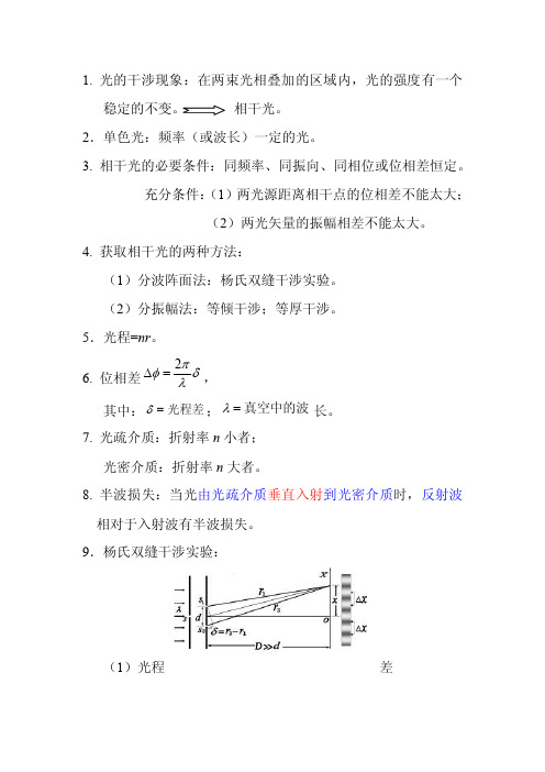 光的干涉总结汇总