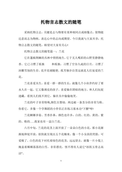 托物言志散文的随笔