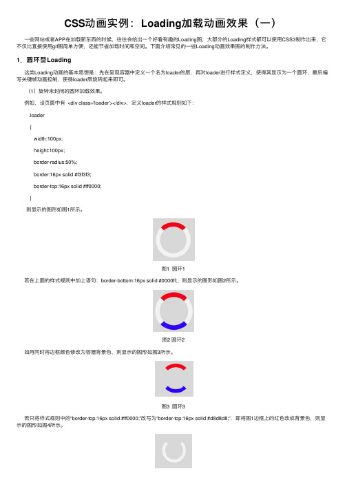 CSS动画实例：Loading加载动画效果（一）