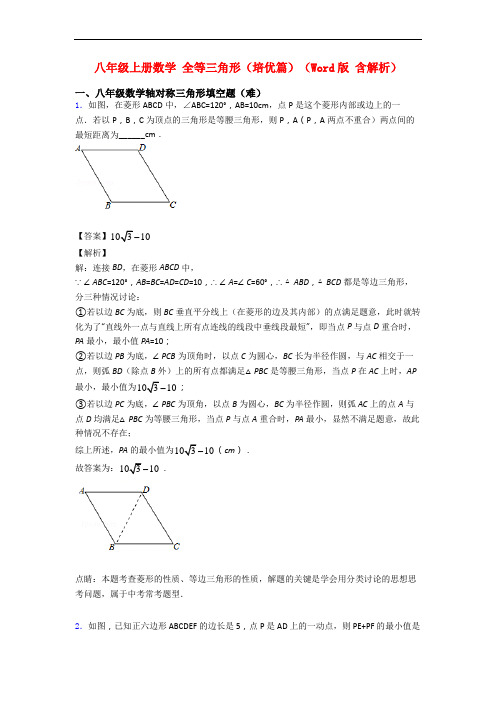 八年级上册数学 全等三角形(培优篇)(Word版 含解析)