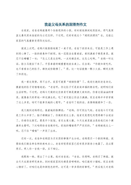 我是父母关系的润滑剂作文