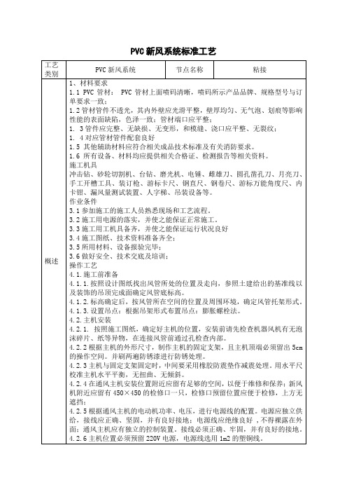 PVC新风系统标准工艺