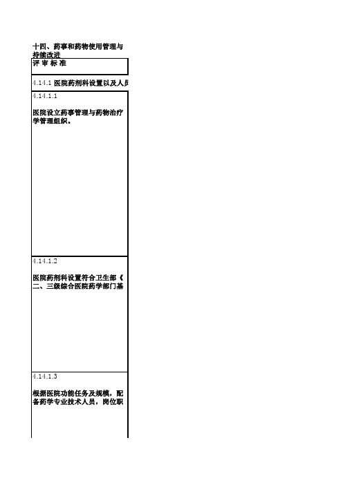 二级综合医院评审标准(2012年版)实施细则excel版