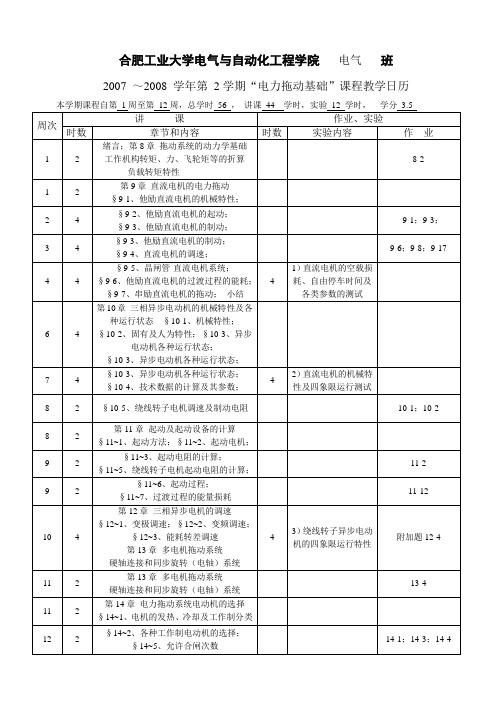 合肥工业大学电气与自动化工程学院电气班