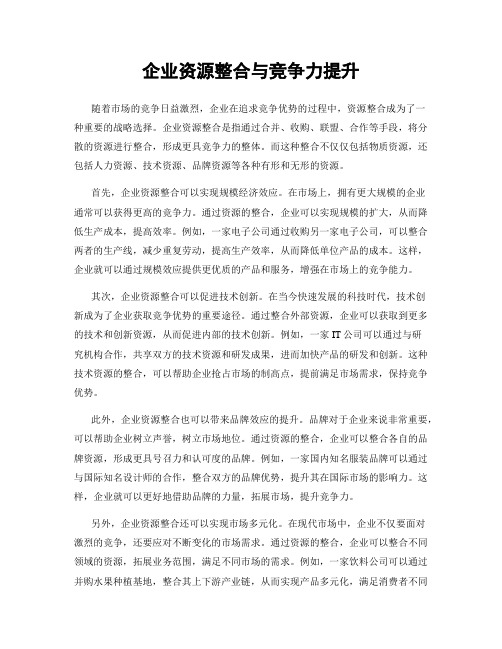 企业资源整合与竞争力提升