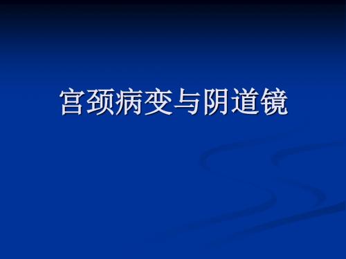 宫颈病变与阴道镜PPT课件