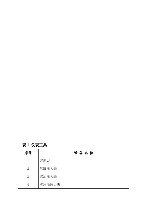 二级修理厂设备清单