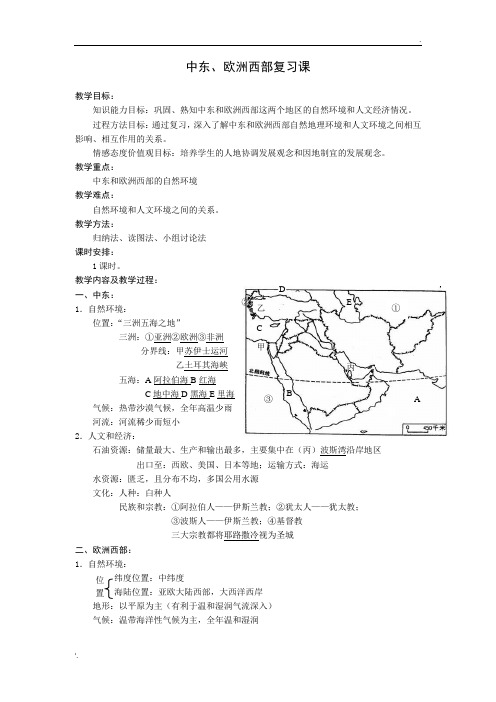 中东、欧洲西部复习课