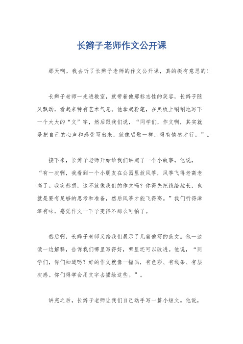 长辫子老师作文公开课