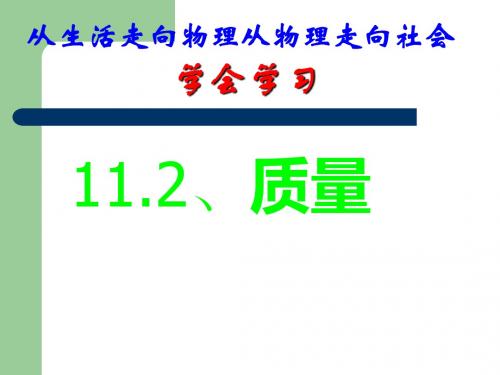 人教版物理八下《质量》PPT课件