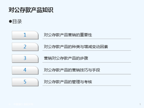 对公存款产品知识(讲解)