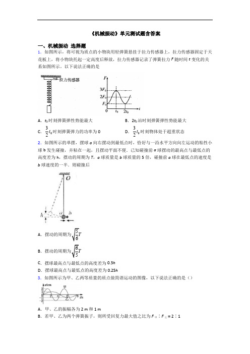 《机械振动》单元测试题含答案