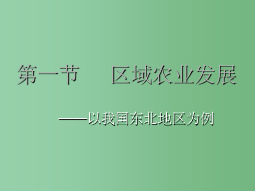 高中地理《41 区域农业发展》 新人教版必修3