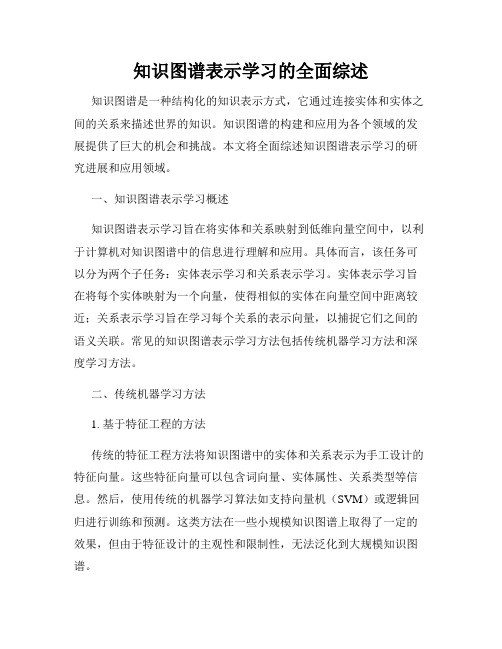 知识图谱表示学习的全面综述