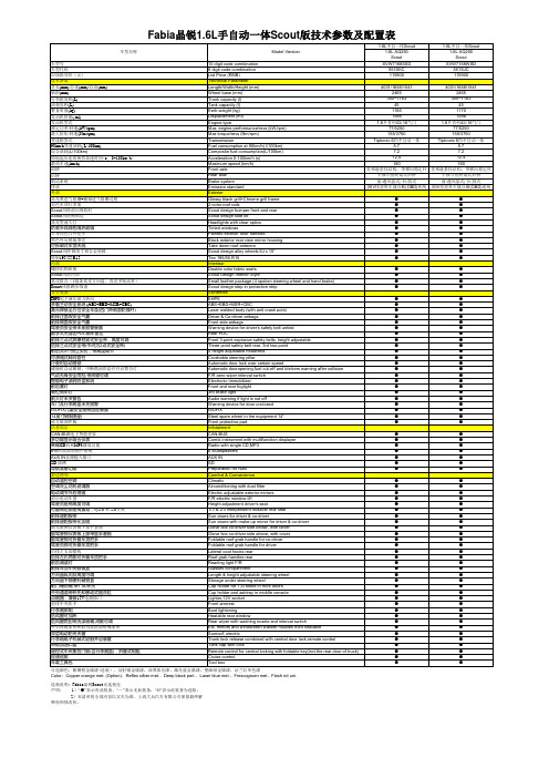 新晶锐1.6L手自动一体Scout技术参数与装备表_20120209