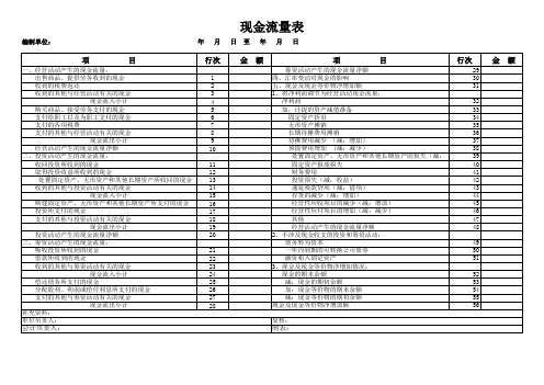 现金流量表模板