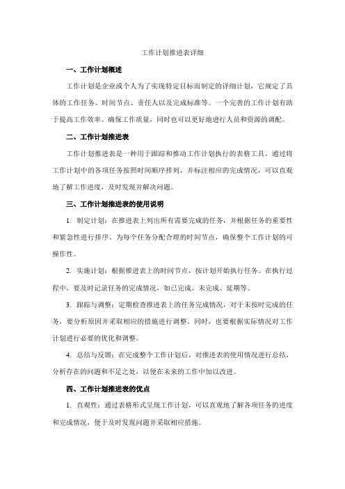 工作计划推进表详细