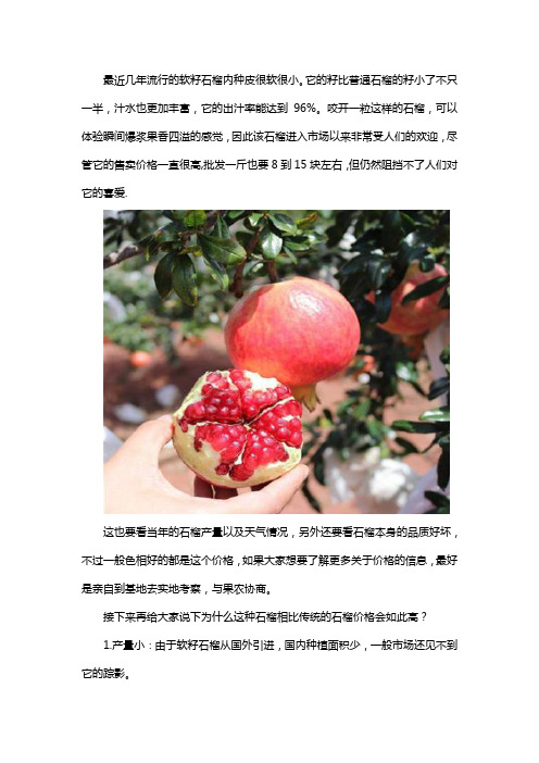 软籽石榴一斤什么价格