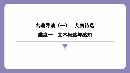 第一单元名著导读《艾青诗选》课件-统编版语文九年级上册