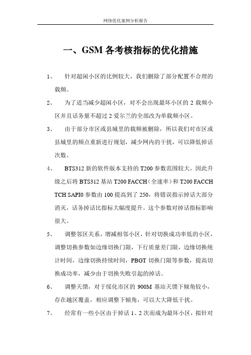 话务掉话比指标的优化措施