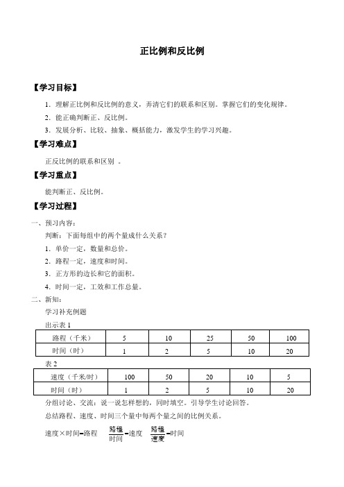 六年级下册数学一课一练-6正比例和反比例(苏教版)