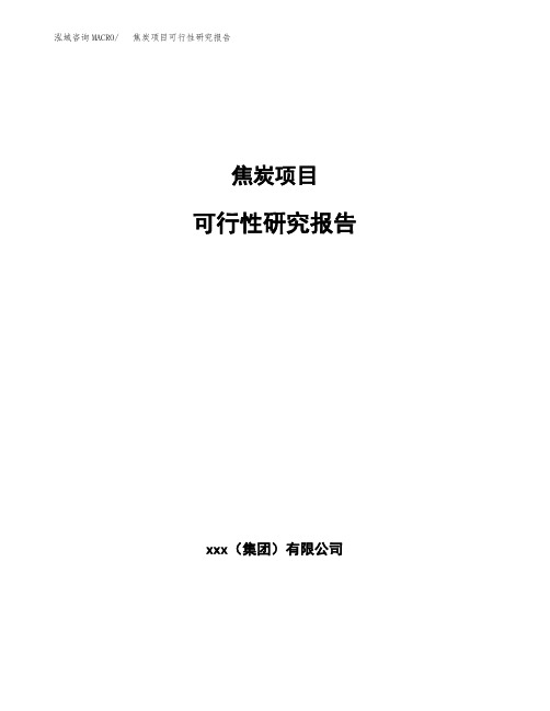 焦炭项目可行性研究报告(立项备案模板范文)