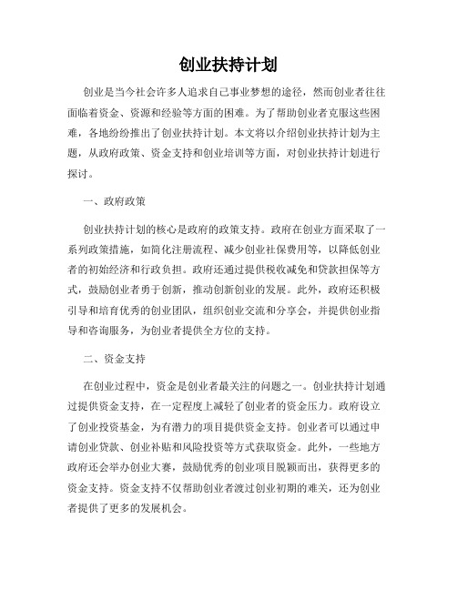 创业扶持计划