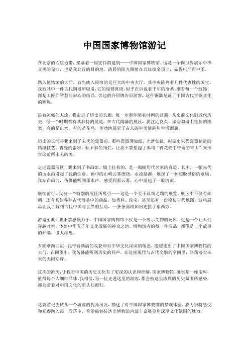 中国国家博物馆游记600字