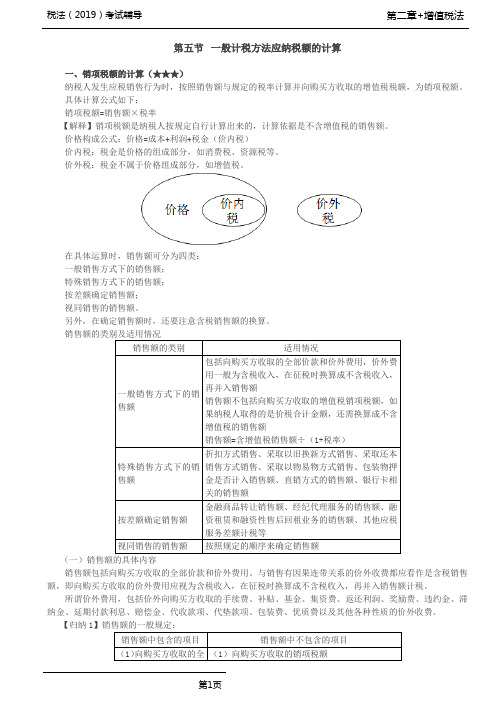 税法(2019)考试辅导第10讲_销项税额的计算(1)