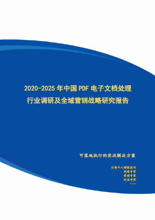 2020-2025年中国PDF电子文档处理行业调研及全域营销战略研究报告