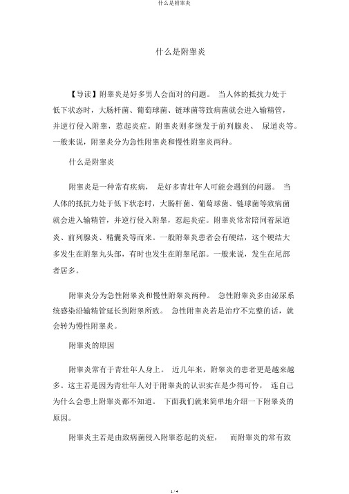 什么是附睾炎