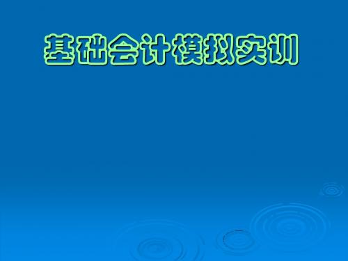 基础会计模拟实训