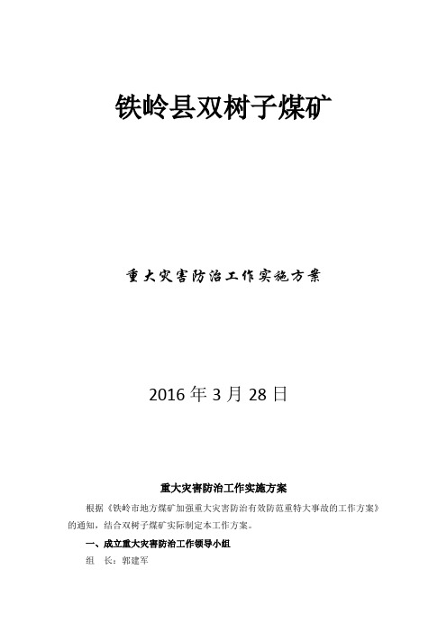 2016重大灾害防治实施方案要点