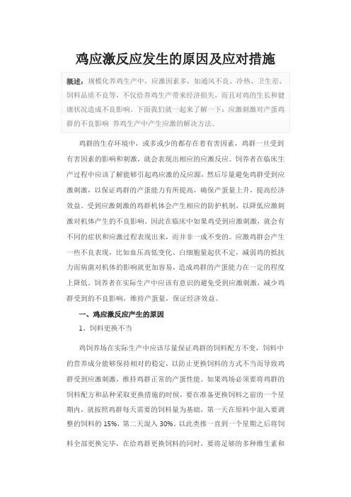 鸡应激反应发生的原因及应对措施