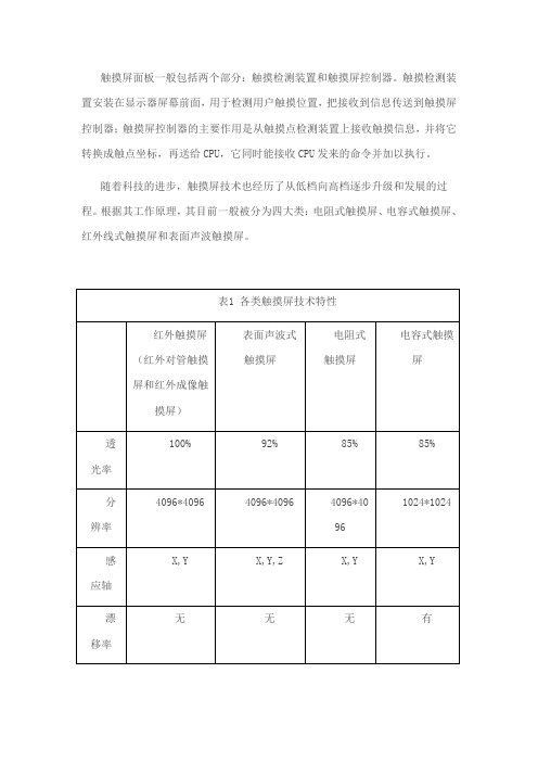 触摸屏的选型