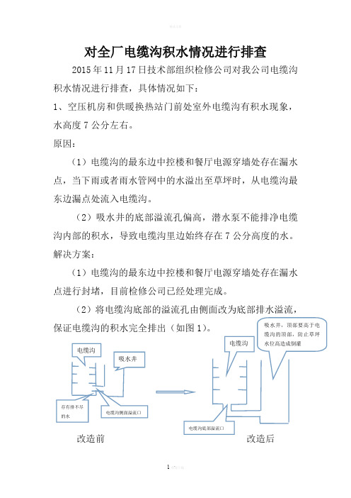 电缆沟积水问题处理方案