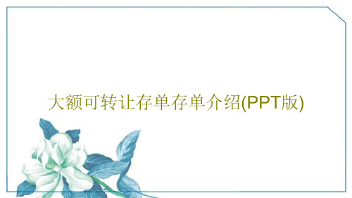 大额可转让存单存单介绍(PPT版)共17页文档