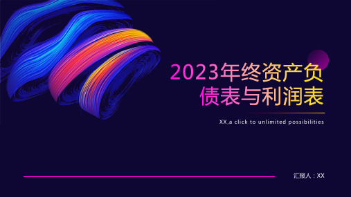 2023年终资产负债表与利润表