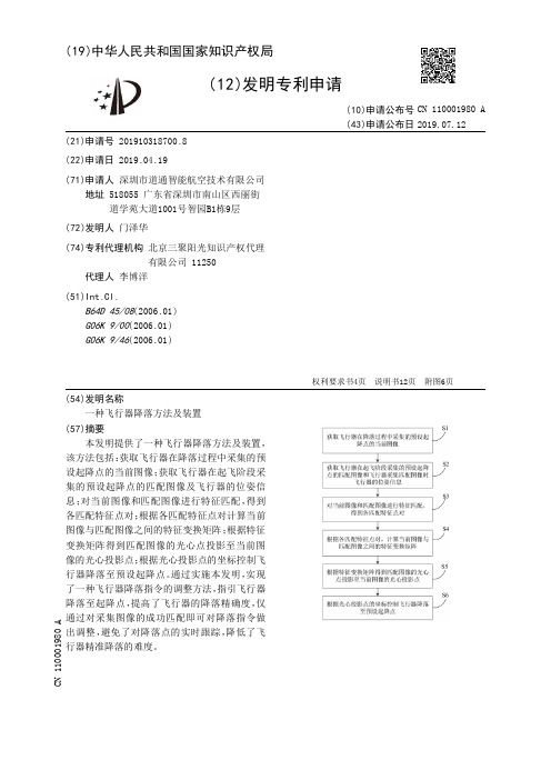 【CN110001980A】一种飞行器降落方法及装置【专利】