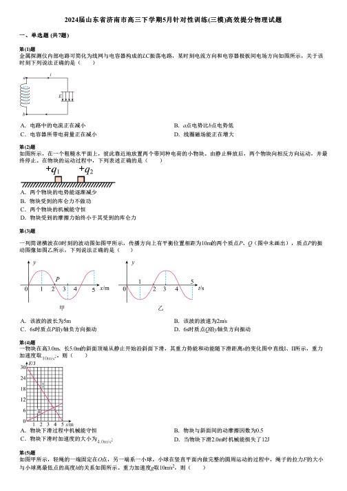 2024届山东省济南市高三下学期5月针对性训练(三模)高效提分物理试题