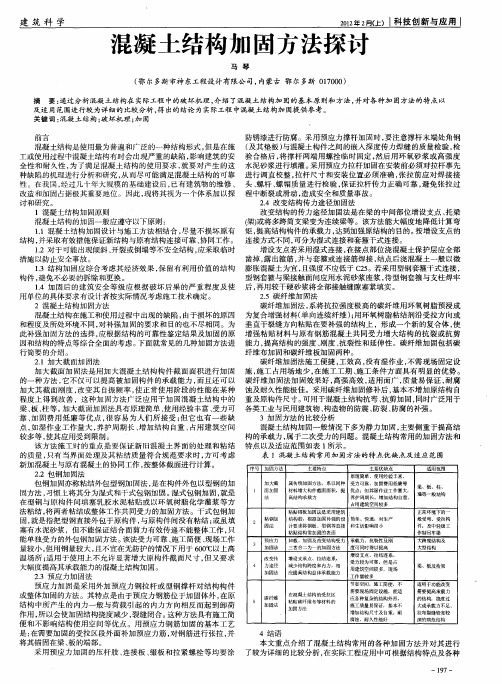 混凝土结构加固方法探讨