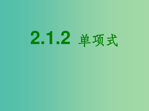 七年级数学上册 2.1 单项式 新人教版