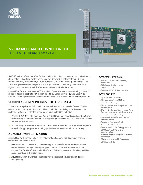 NVIDIA Mellanox ConnectX-6 Dx SmartNIC产品简介说明书