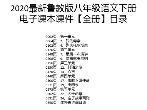 2020最新鲁教版八年级语文下册电子课本课件【全册】