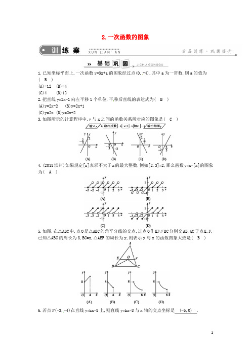 八年级数学下册17.3一次函数2.一次函数的图象练习(含答案)