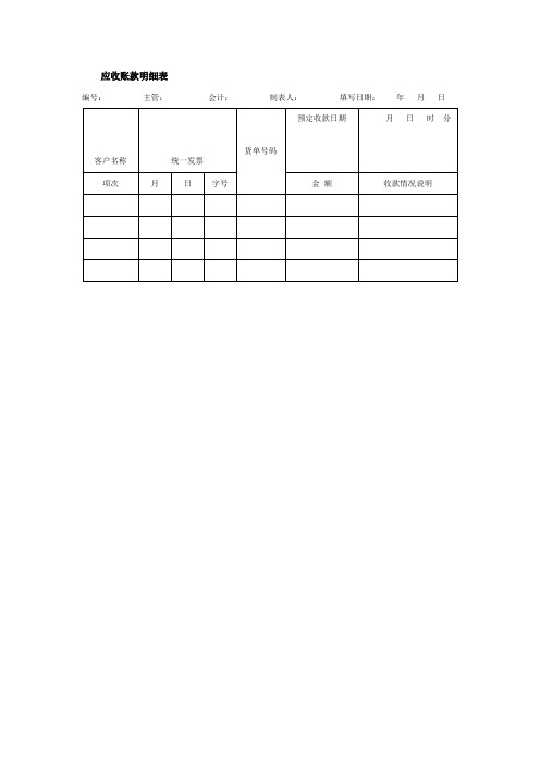 应收账款明细表(doc格式)